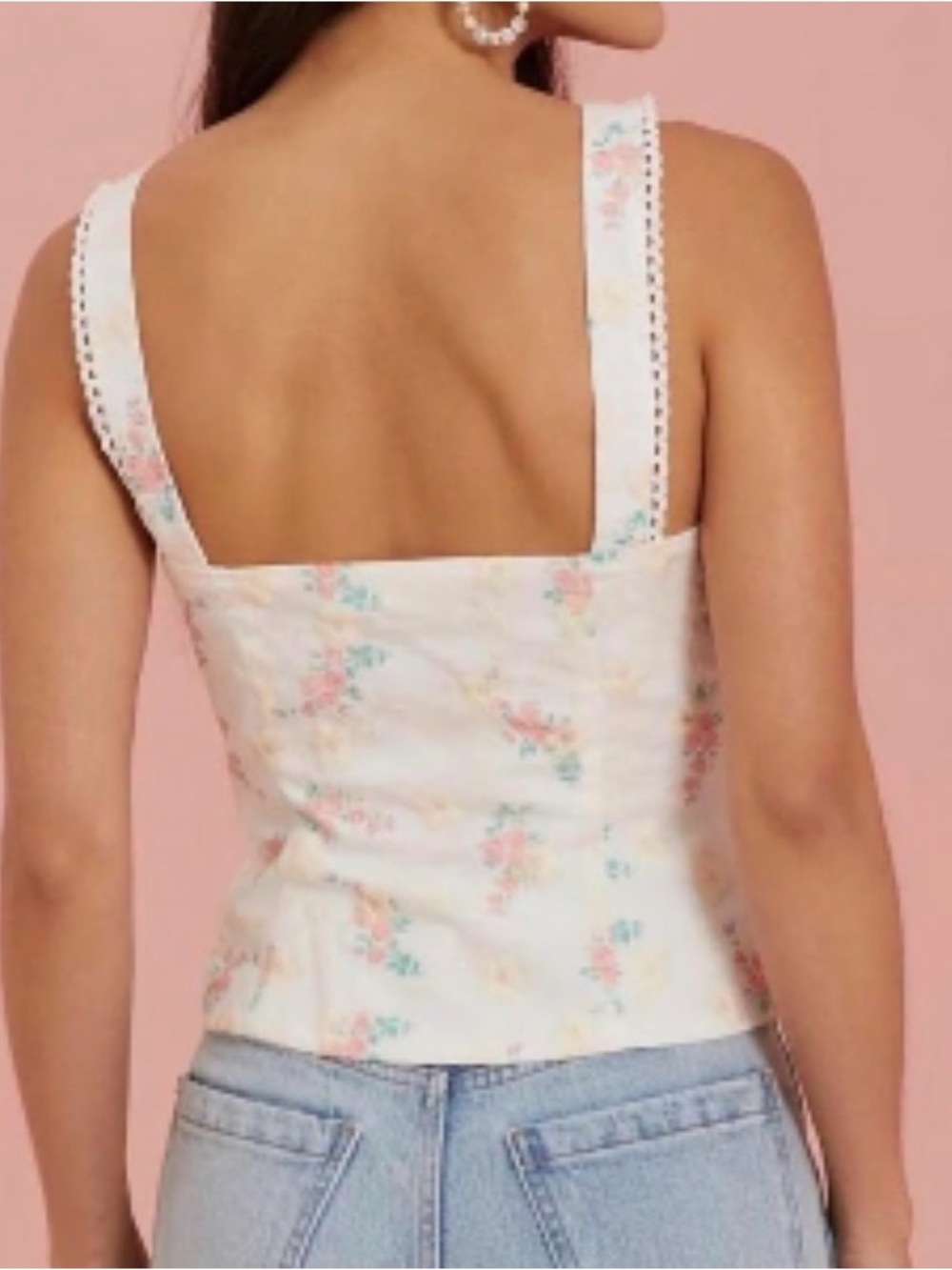 Altar'd State Mattie Floral Hook Embroidered Corset Top NWOT - Picture 2 of 9